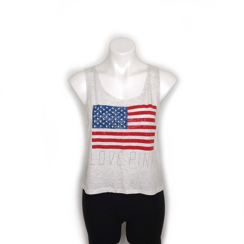 Victoria's Secret PINK Jeweled American Flag Tank